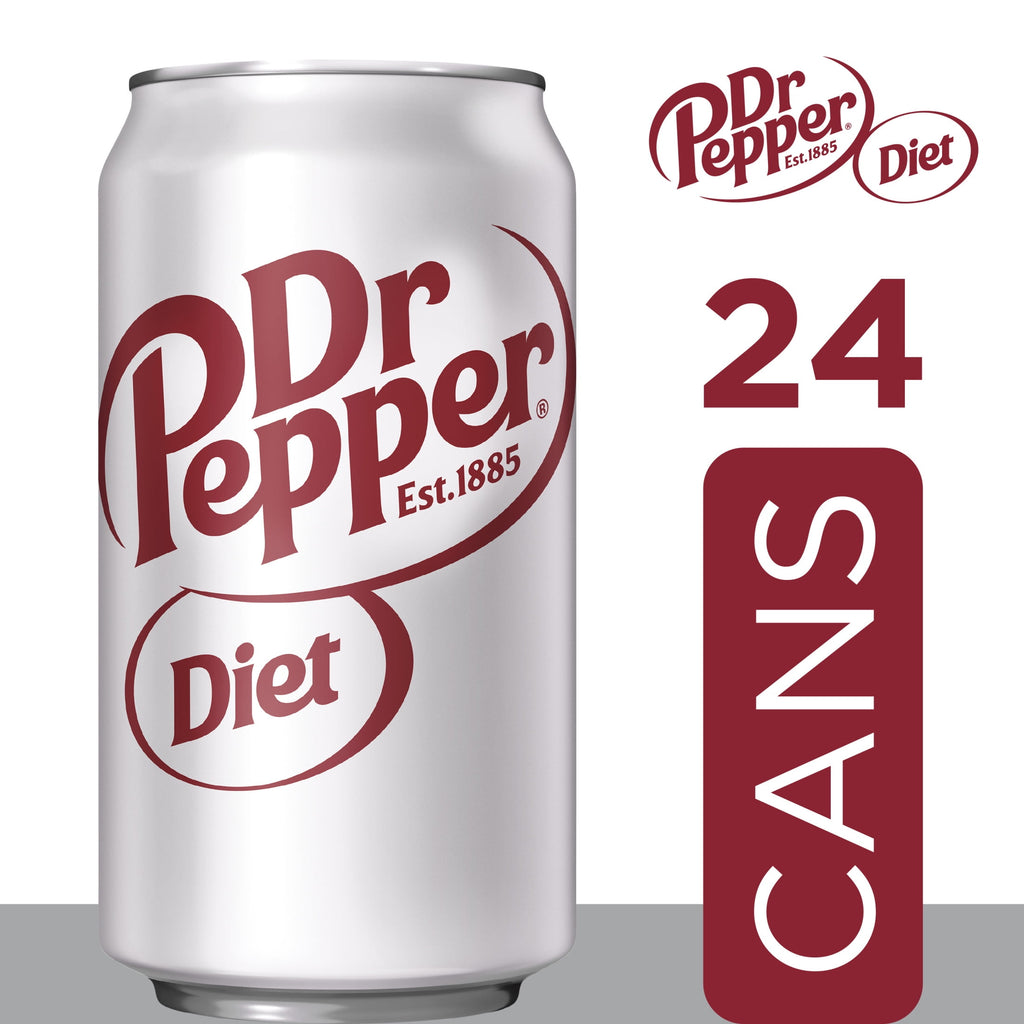 Diet Dr Pepper Soda Pop Cans 12 Fl Oz 24 Pack