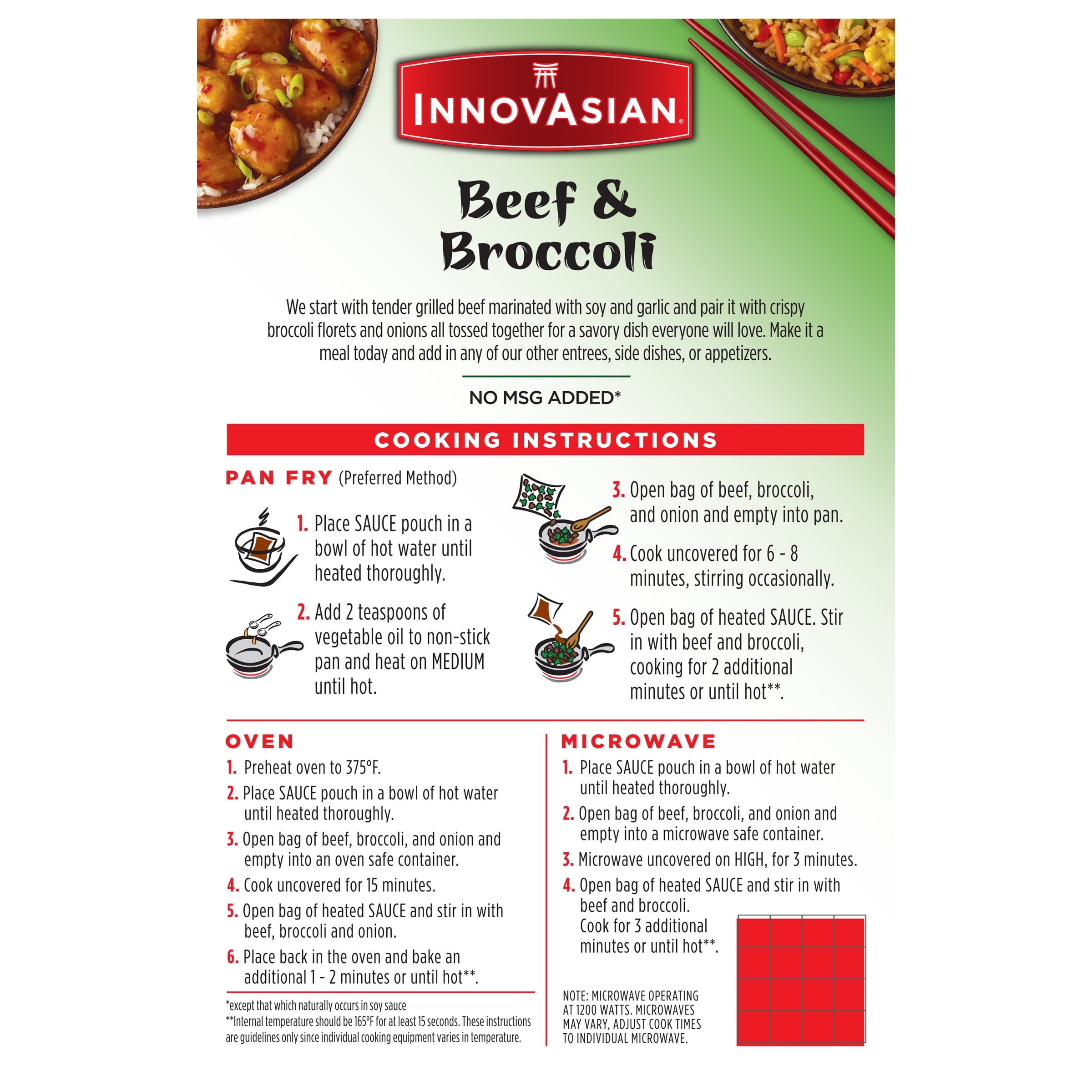 InnovAsian Cuisine Beef & Broccoli Frozen Meal 16 Oz