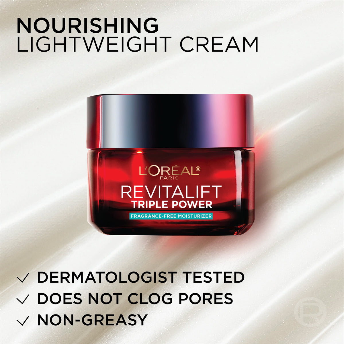 L'Oreal Paris Revitalift Triple Power Anti-Aging Face Moisturizer Fragrance Free Pro Retinol Hyaluronic Acid & Vitamin C 1.7 oz