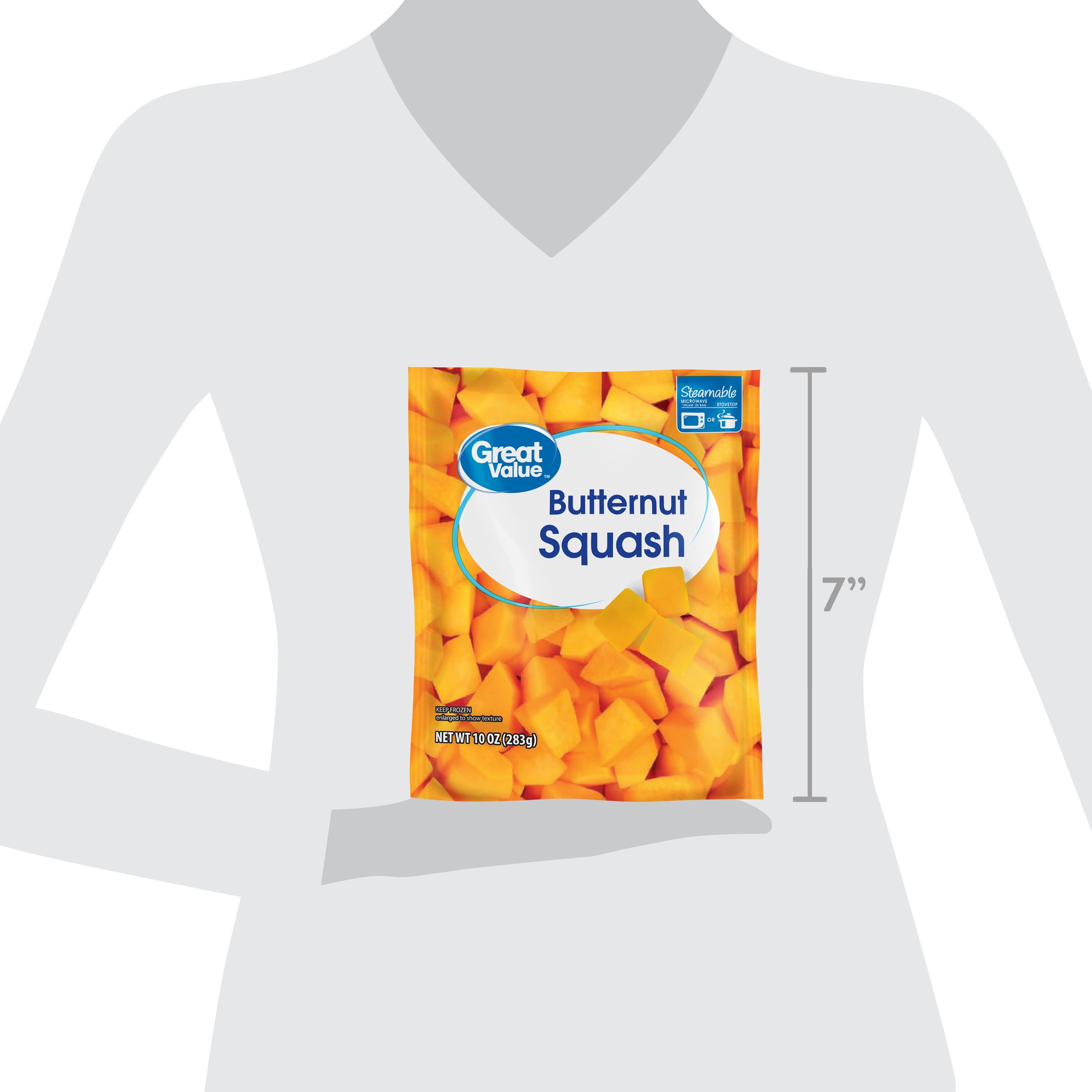 Great Value Butternut Squash Cubes Frozen 10 Oz