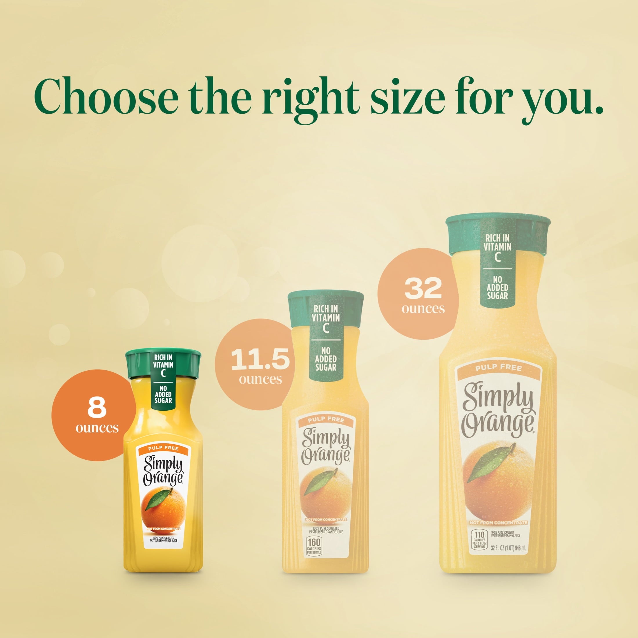 Simply Orange Pulp-Free Orange Juice 8 fl oz 4 Pack