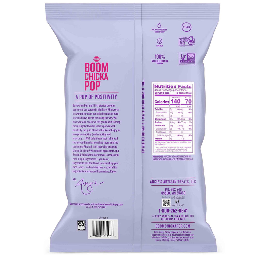 Sweet & Salty Kettle Corn Popcorn 7 Oz 1 Count Angie's BOOMCHICKAPOP