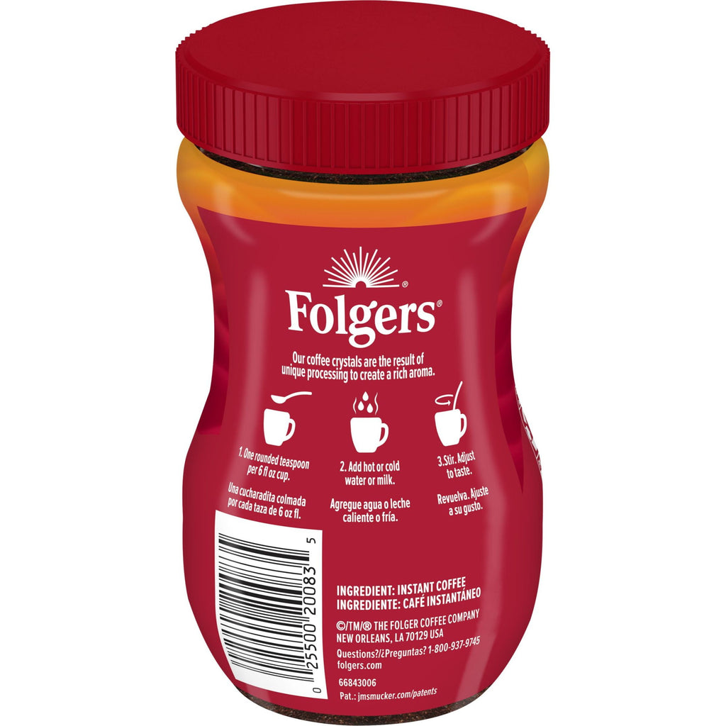 Folgers Classic Roast Naturally Caffeinated Medium Instant Coffee 3 oz Jar