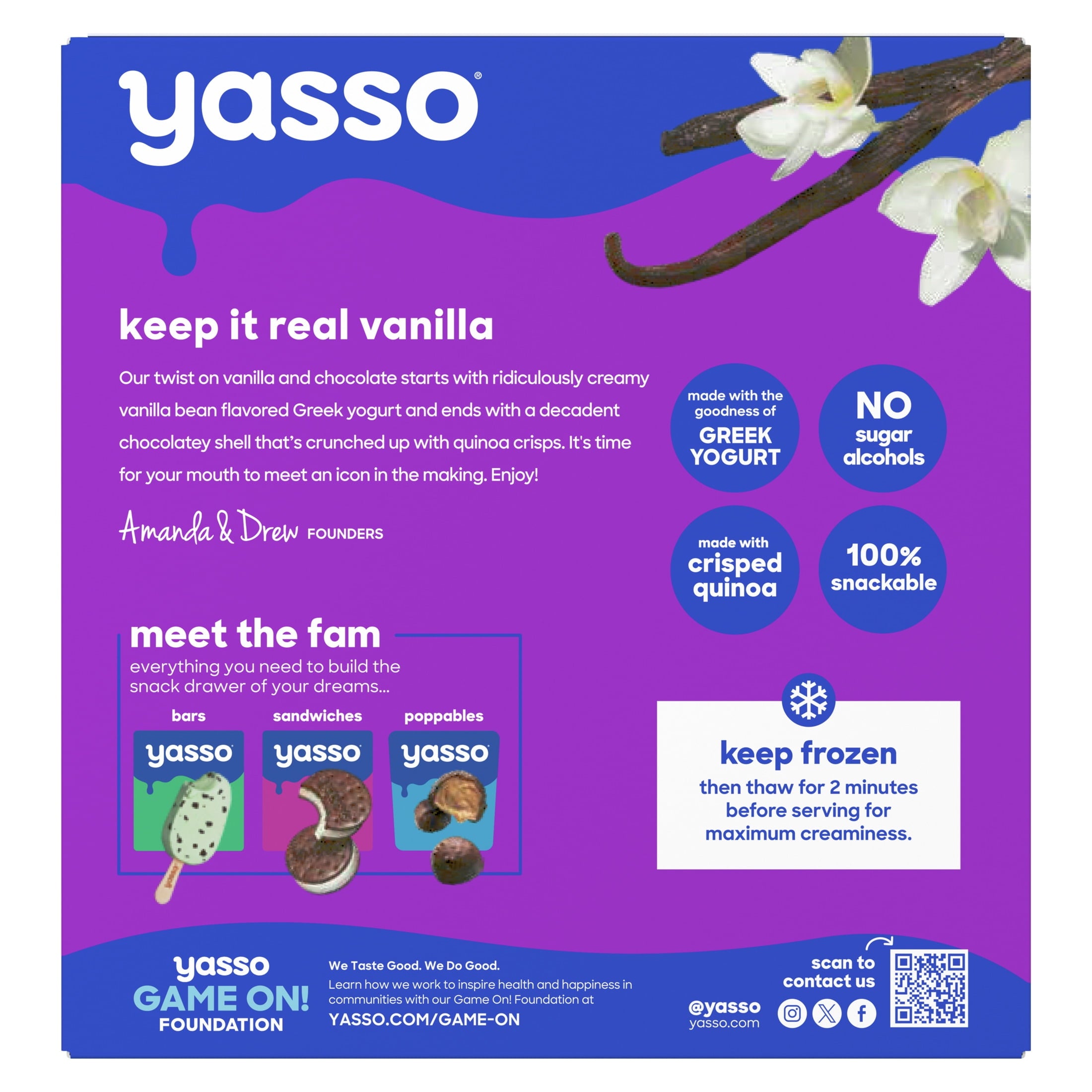 Yasso Vanilla Chocolate Crunch Frozen Greek Yogurt Bars 4 Count
