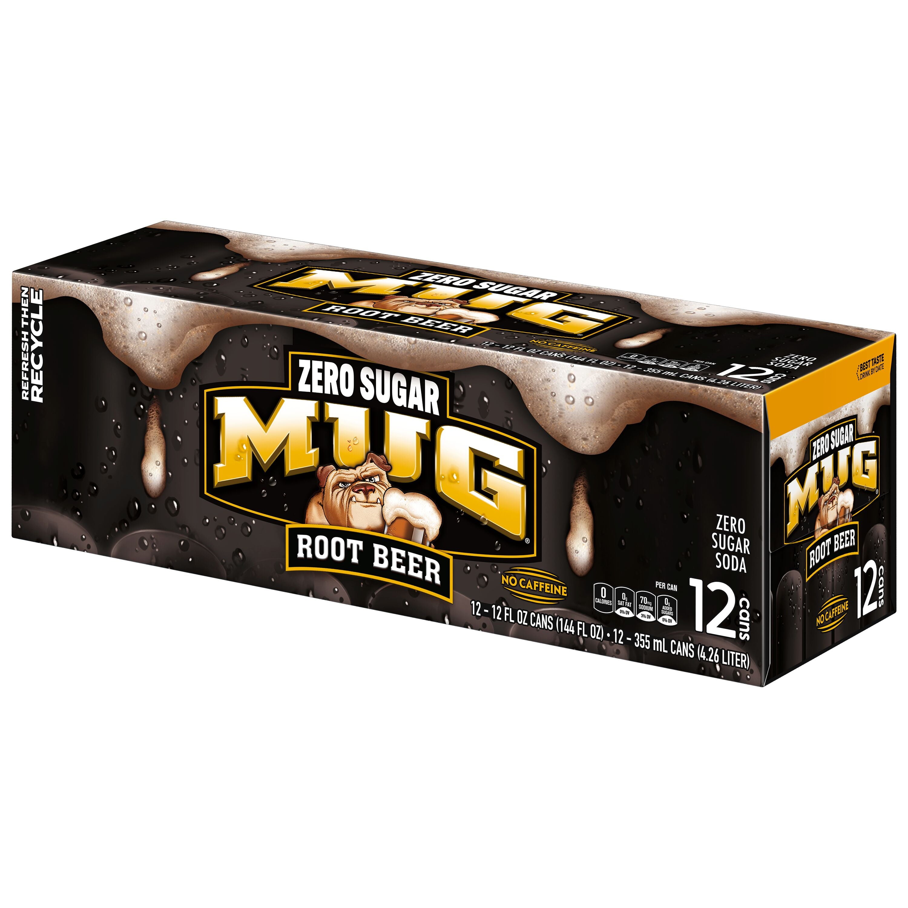 Mug Zero Sugar Root Beer Soda Pop Cans 12 Fl Oz 12 Pack