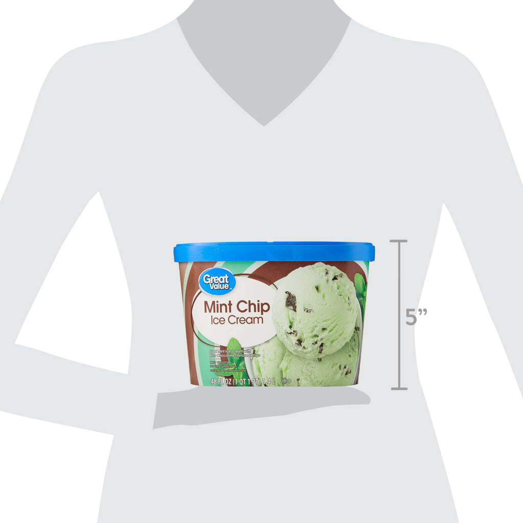 Great Value Mint Chip Ice Cream 48 Fl Oz