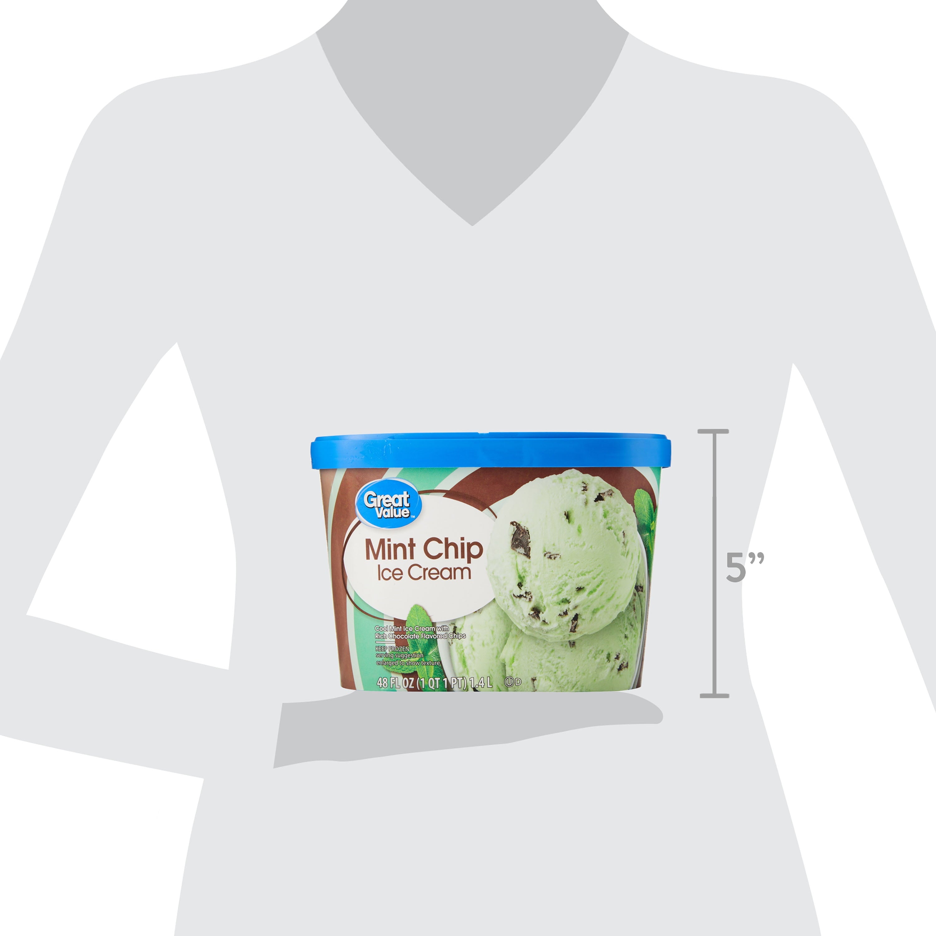 Great Value Mint Chip Ice Cream 48 Fl Oz