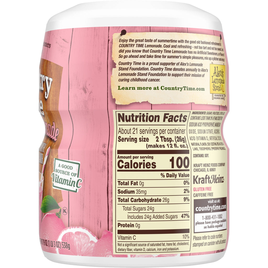 Country Time Pink Lemonade Naturally Flavored Powdered Drink Mix 19 oz