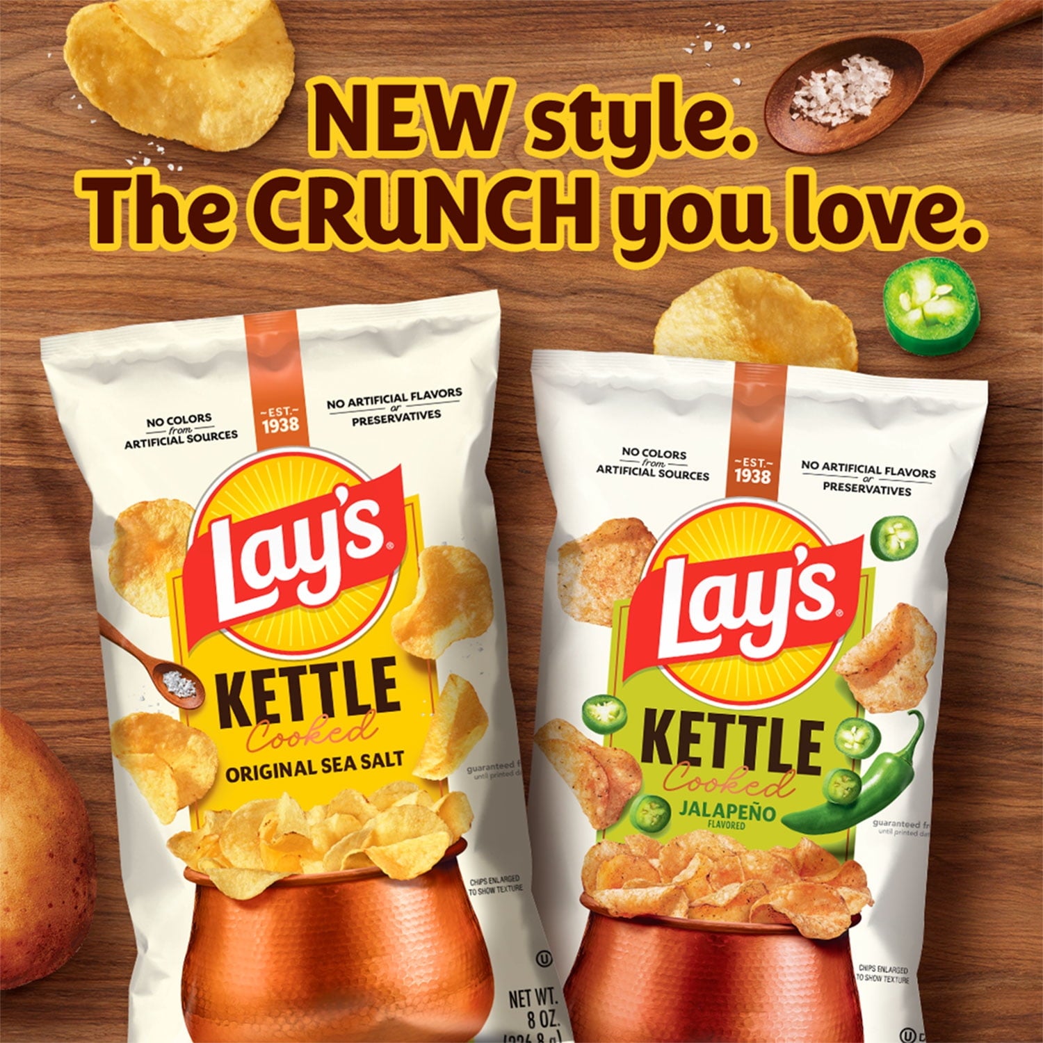 Jalapeno Kettle Cooked Potato Chips 8 Oz Lay's