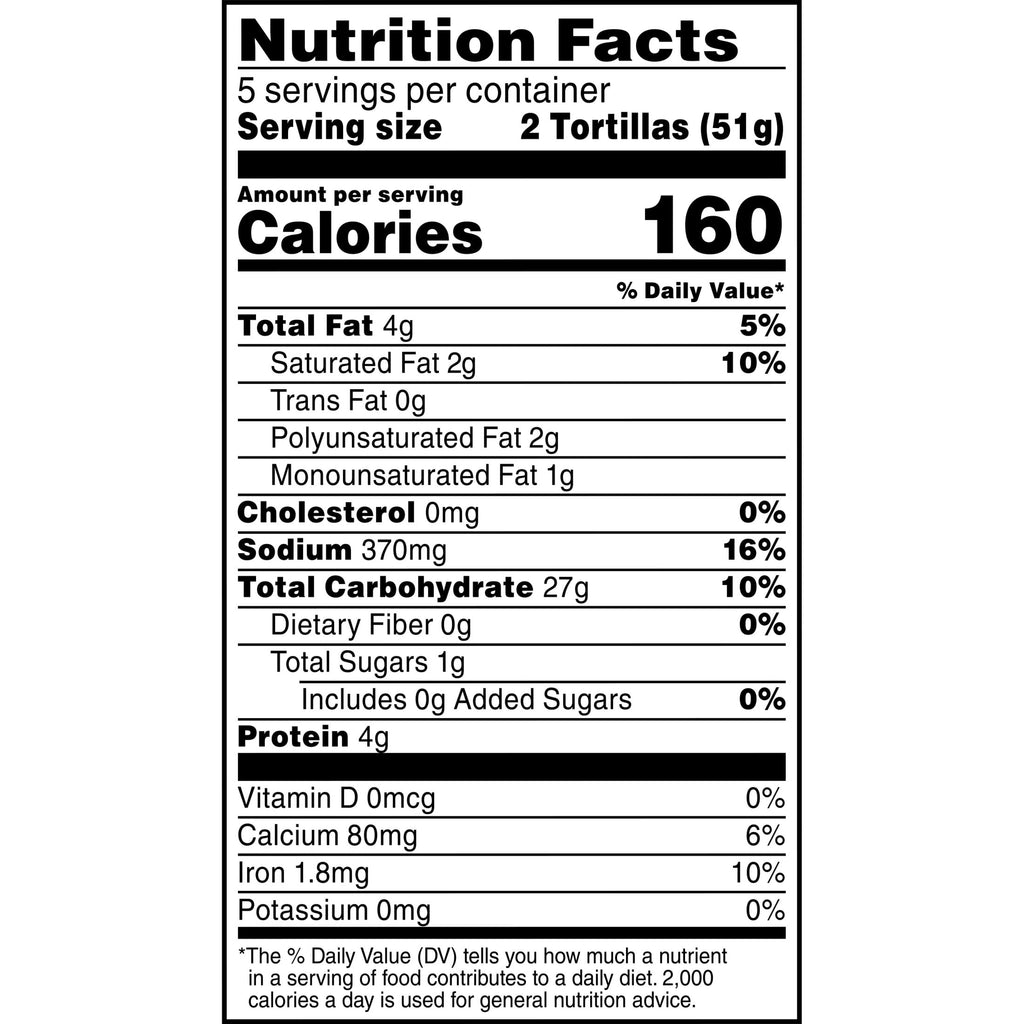 Flour Tortillas Street Taco Size 9 Oz 10 Count Chi-Chi's