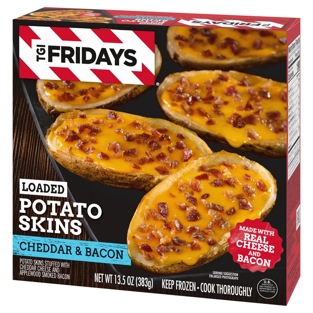 TGI Fridays Loaded Cheddar & Bacon Potato Skins 13.5 Oz Frozen