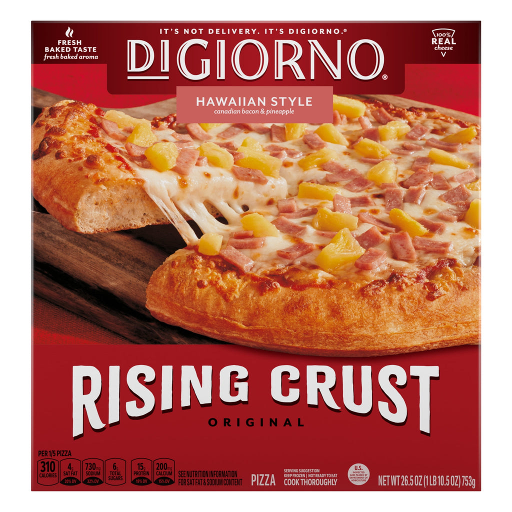 DiGiorno Hawaiian Style Rising Crust Frozen Pizza Canadian Bacon Pineapple 26.5 Oz