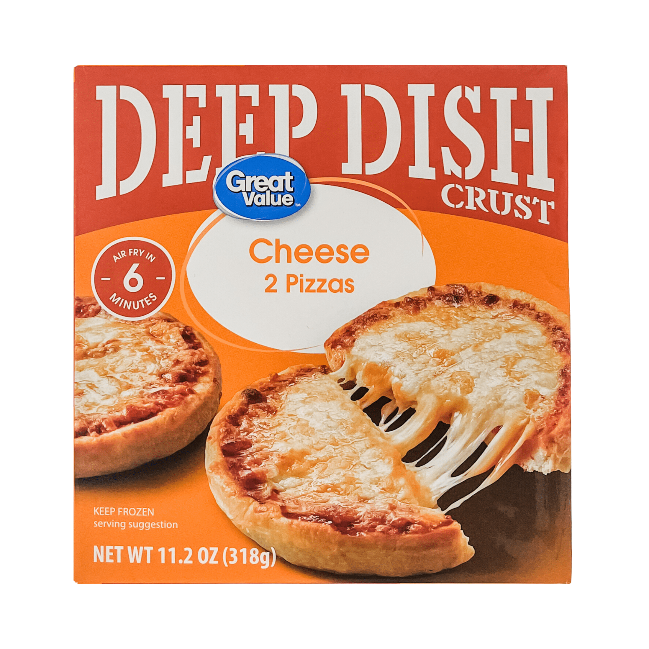 Great Value Deep Dish Four Cheese Frozen Pizza 11.2 Oz 2 Count