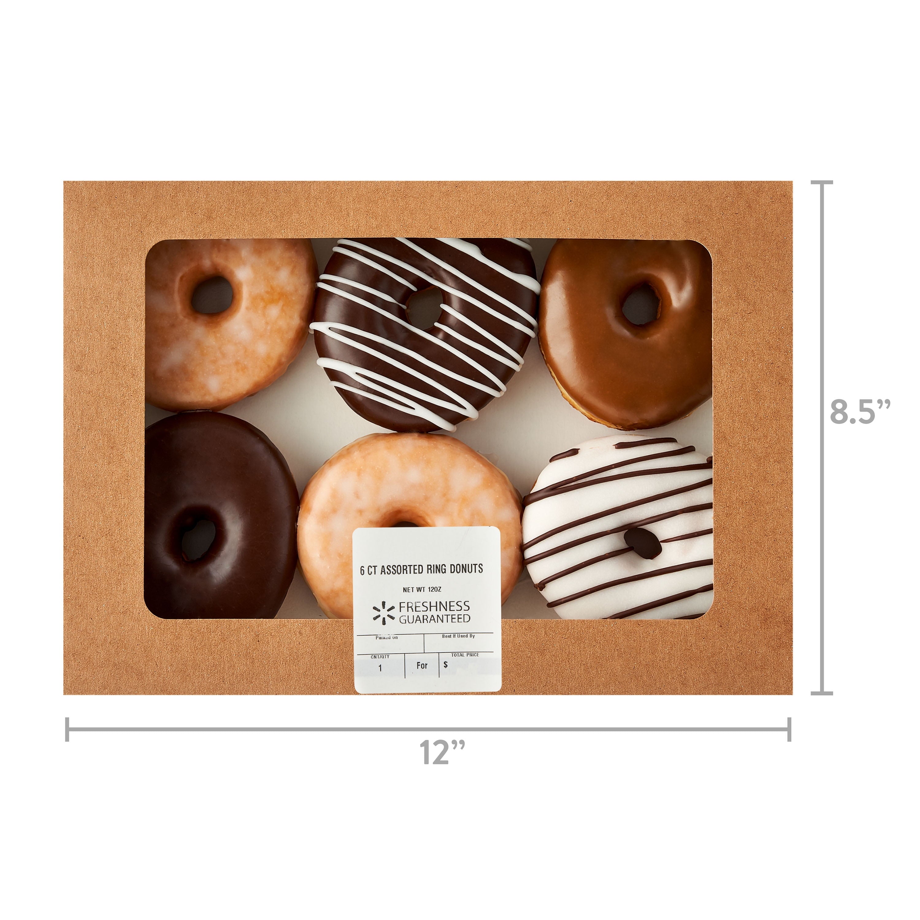 Assorted Iced Ring Donuts 12 Oz 6 Count Freshness Guaranteed
