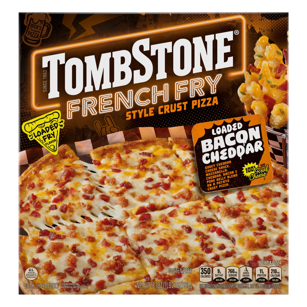Tombstone French Fry Style Crust Loaded Bacon Cheddar Cheese Gluten Free Frozen Pizza 18.1 Oz