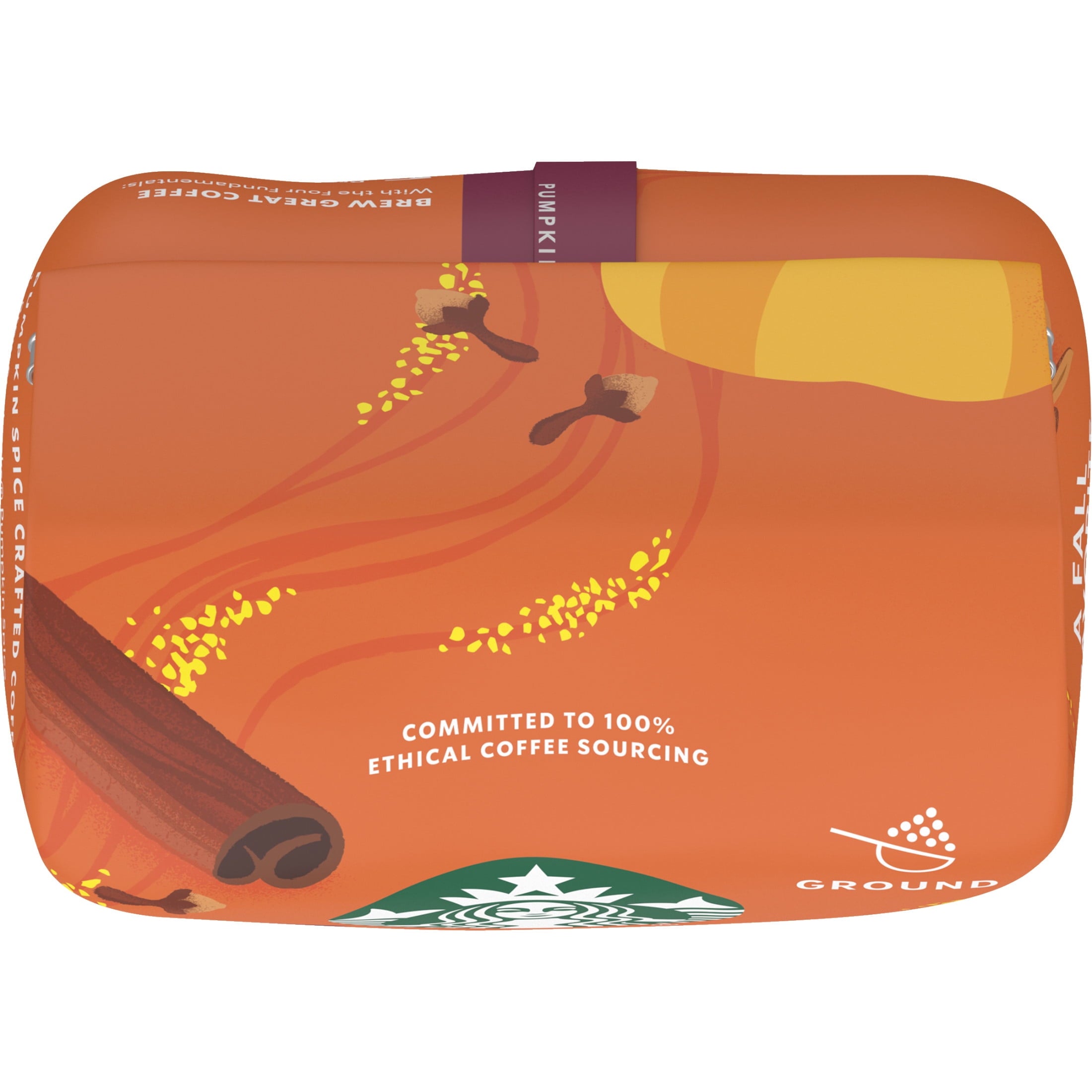 Starbucks at Home Pumpkin Spice Naturally Caffeinated Medium Roast Ground Coffee 17 oz Bag