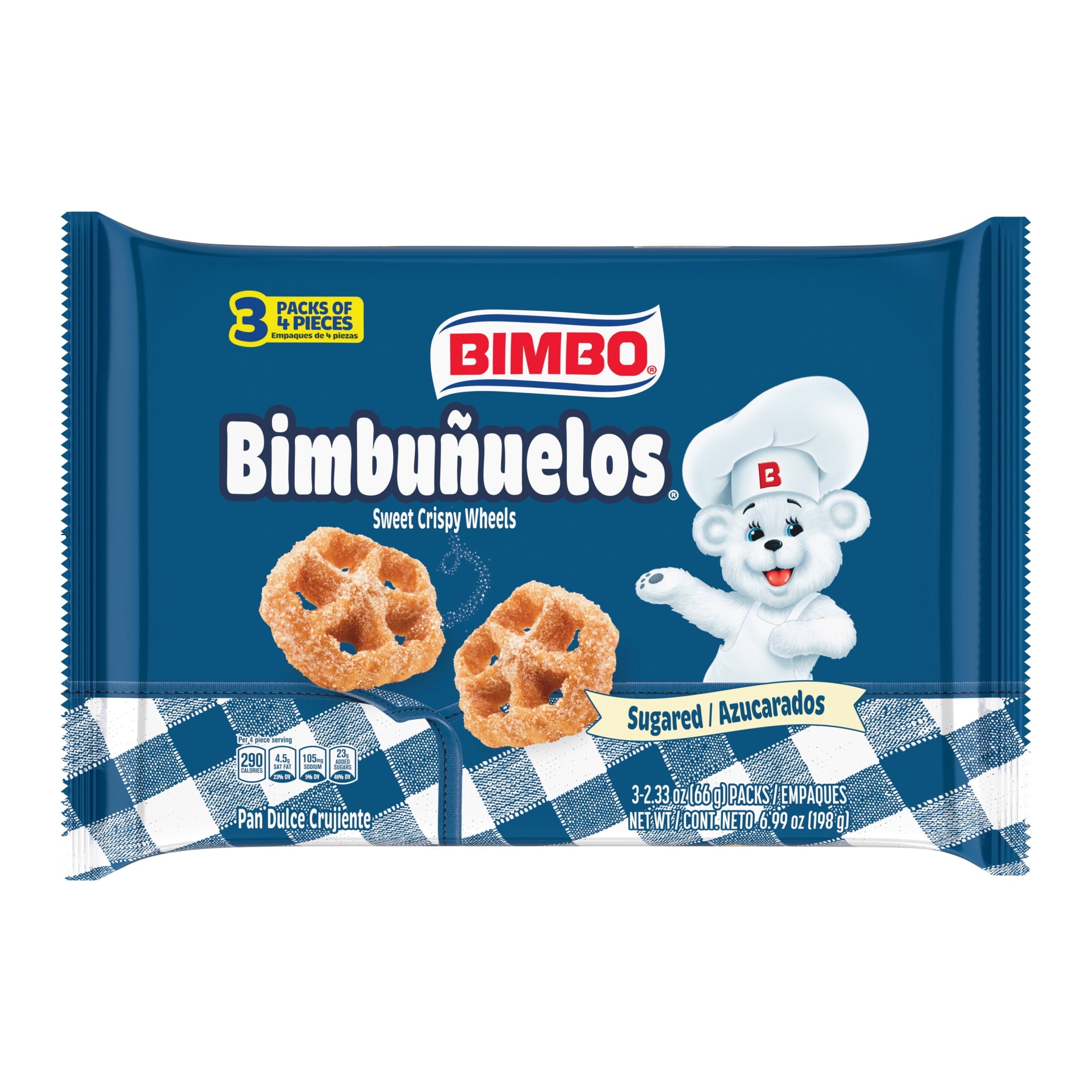 Sugar Sweet Crispy Wheels 6.99 Oz 3 Count Pastries Bimbo