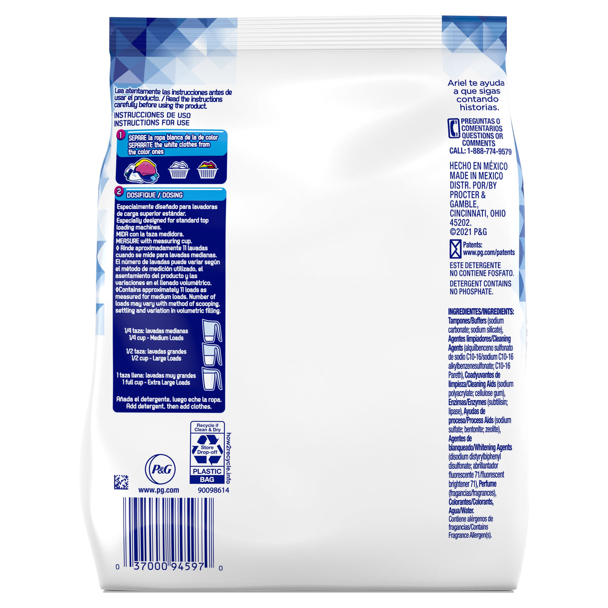 Ariel Powder Laundry Detergent Original Scent 1.06 lb 11 Loads