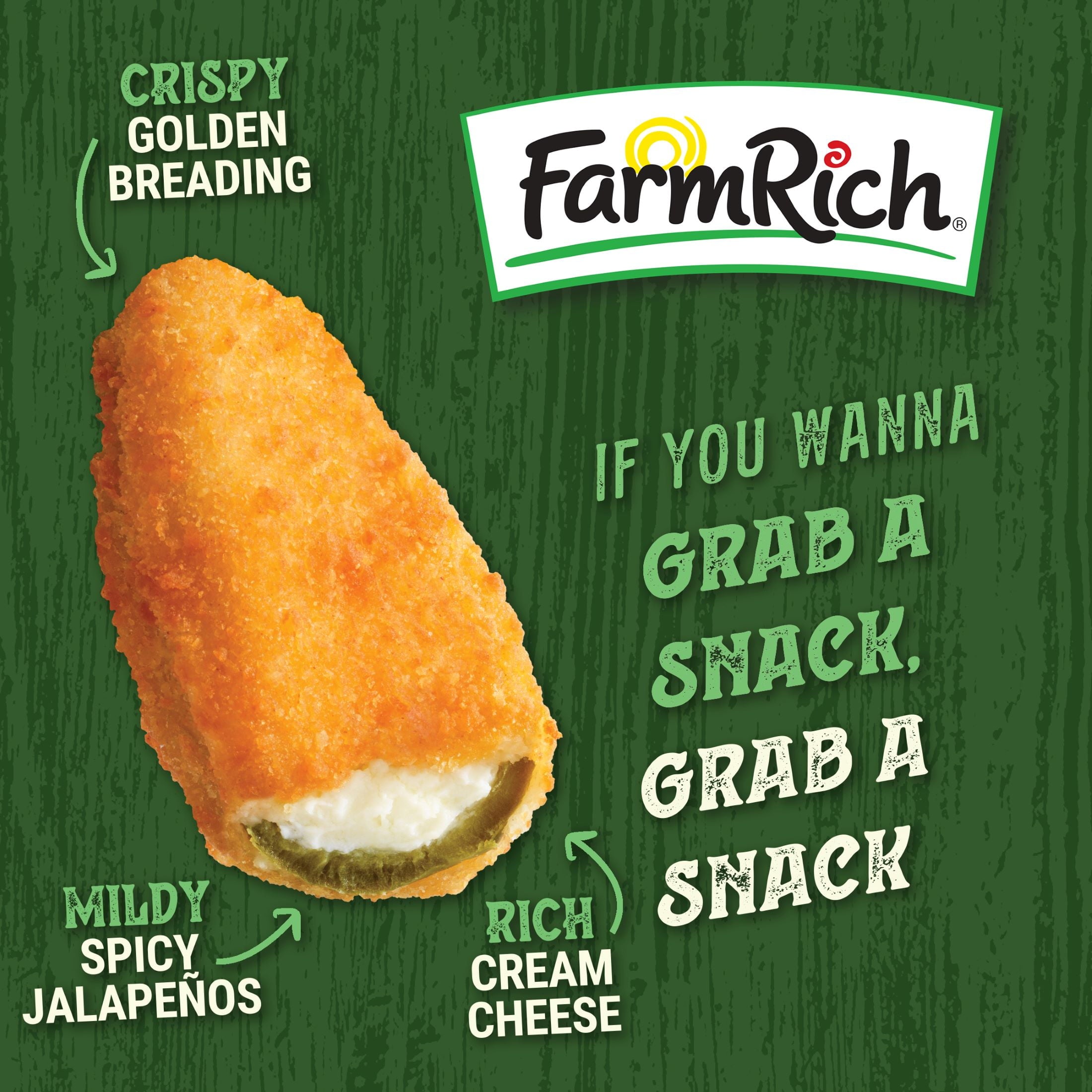 Farm Rich Breaded Jalapeno Peppers Stuffed with Cream Cheese Frozen 17 Oz