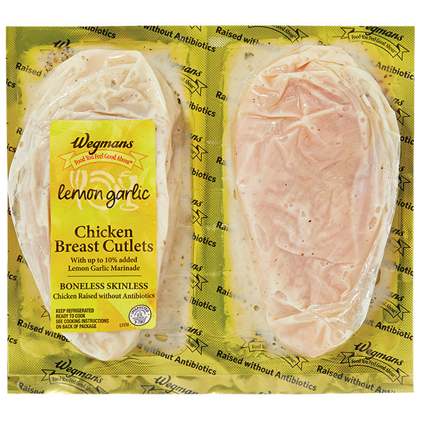 Wegmans Lemon Garlic Chicken Breast Cutlets 1.25 lbs