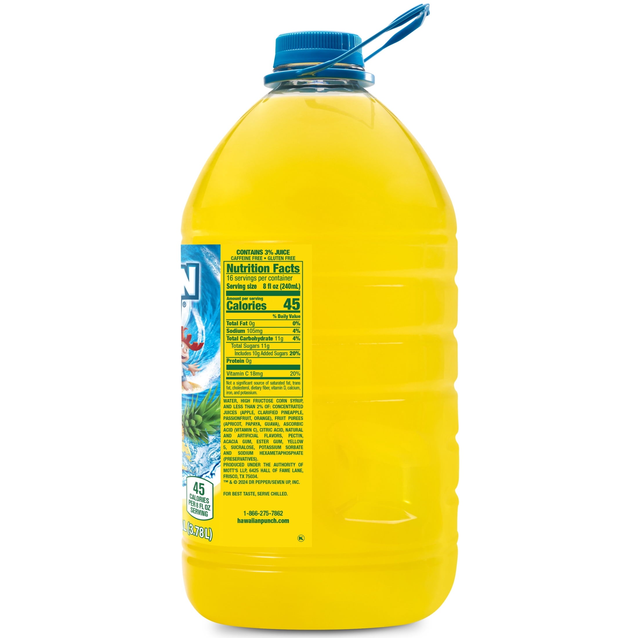 Hawaiian Punch Pineapple Plunge Juice Drink 1 gal Bottle