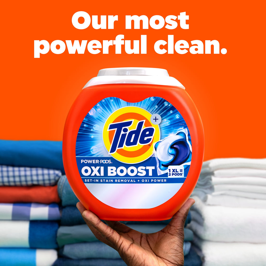 Tide Power PODS Oxi Boost Laundry Detergent Pacs Stain Remover 45 Count
