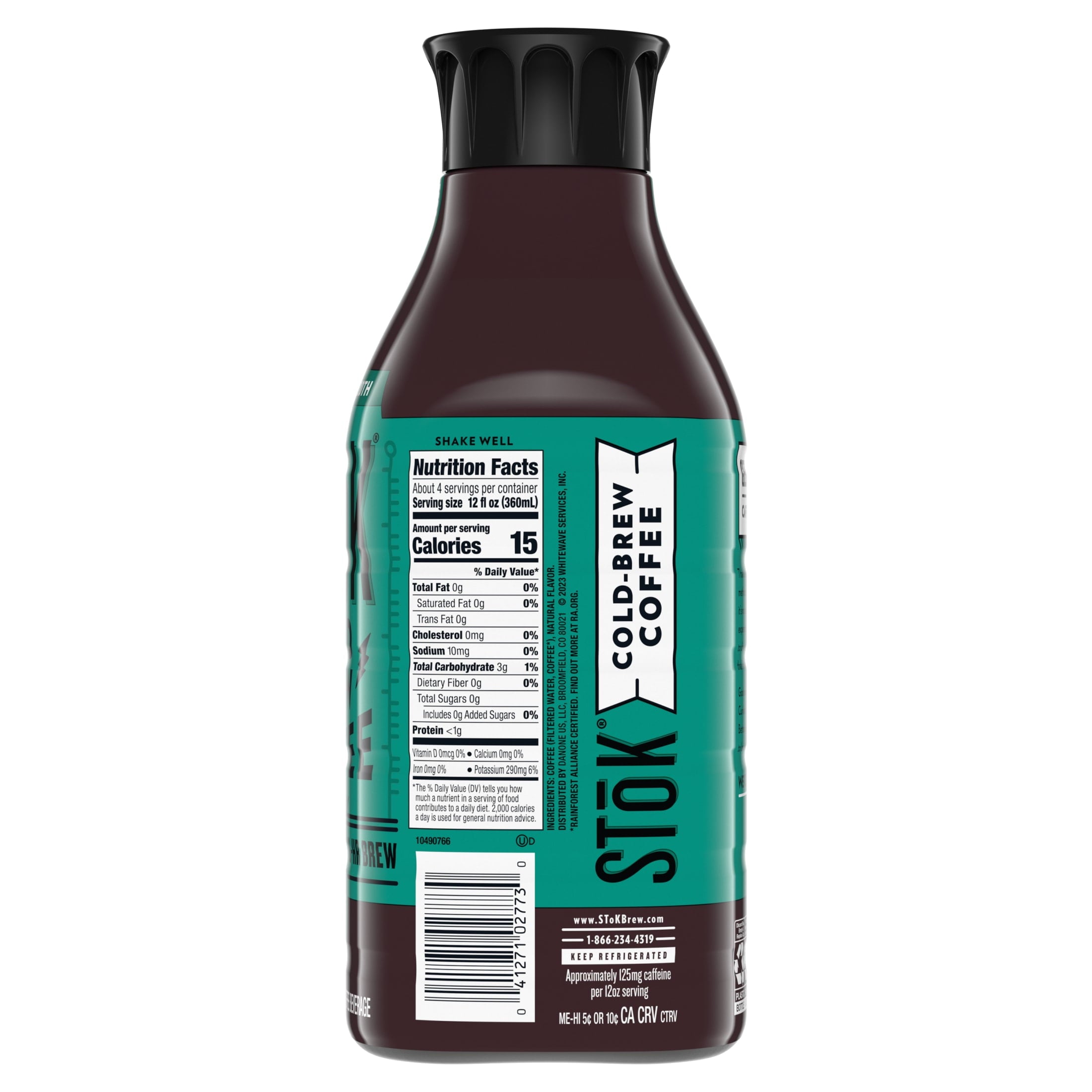 SToK Bold & Smooth Medium Roast Black Unsweetened Ready to Drink Cold Brew Coffee 48 fl oz Bottle