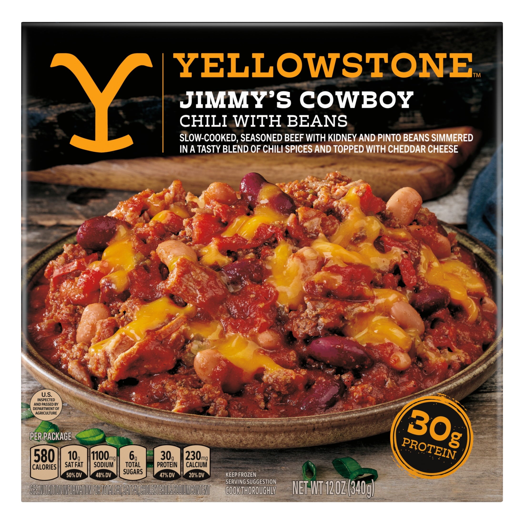 Yellowstone Beef Chili With Beans Frozen Meal 12 Oz