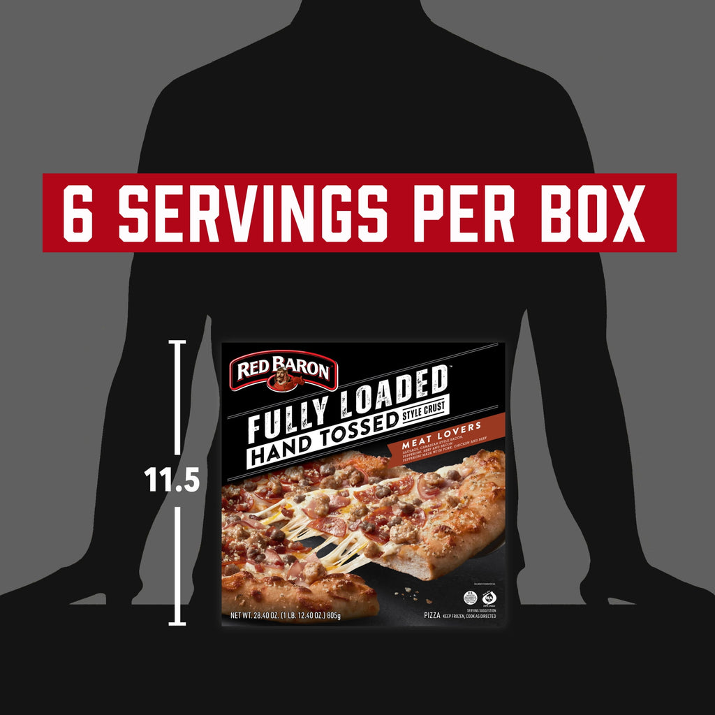 Red Baron Fully Loaded Hand Tossed Meat Lovers Frozen Pizza 28.4 Oz