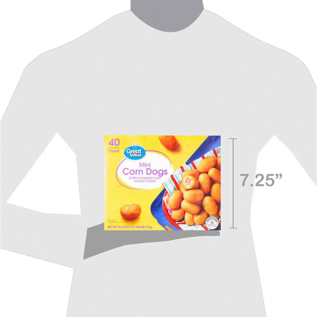Great Value Mini Corn Dogs Frozen 26.8 Oz 40 Count