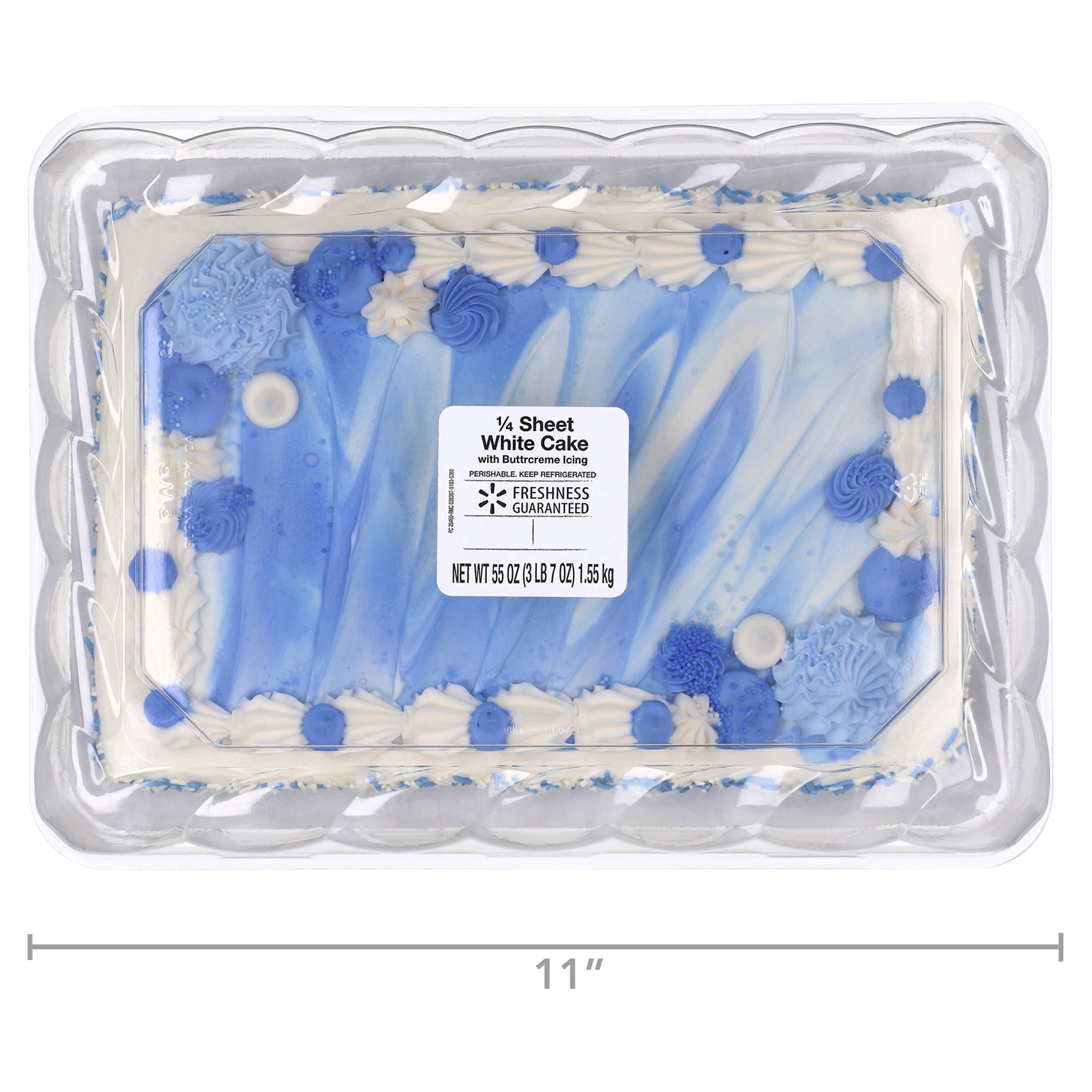 White Cake 1/4 Sheet 55 Oz 4 Pieces Freshness Guaranteed