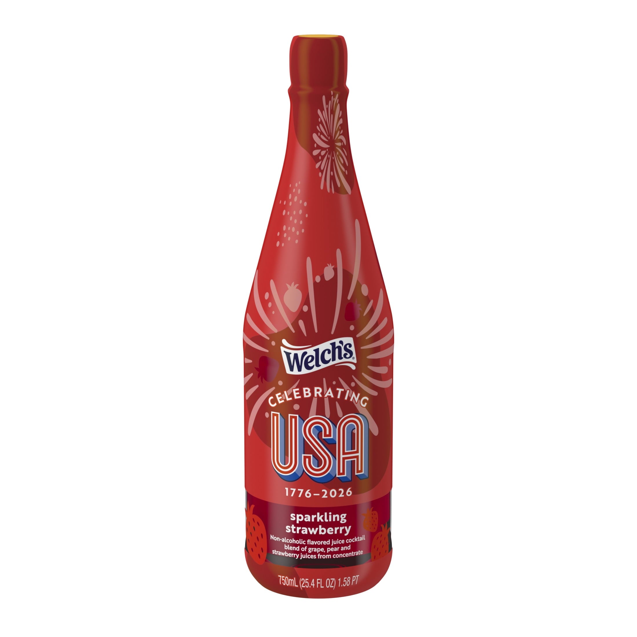 Welch's Non-Alcoholic Sparkling Strawberry Juice Cocktail 25.4 fl oz Bottle