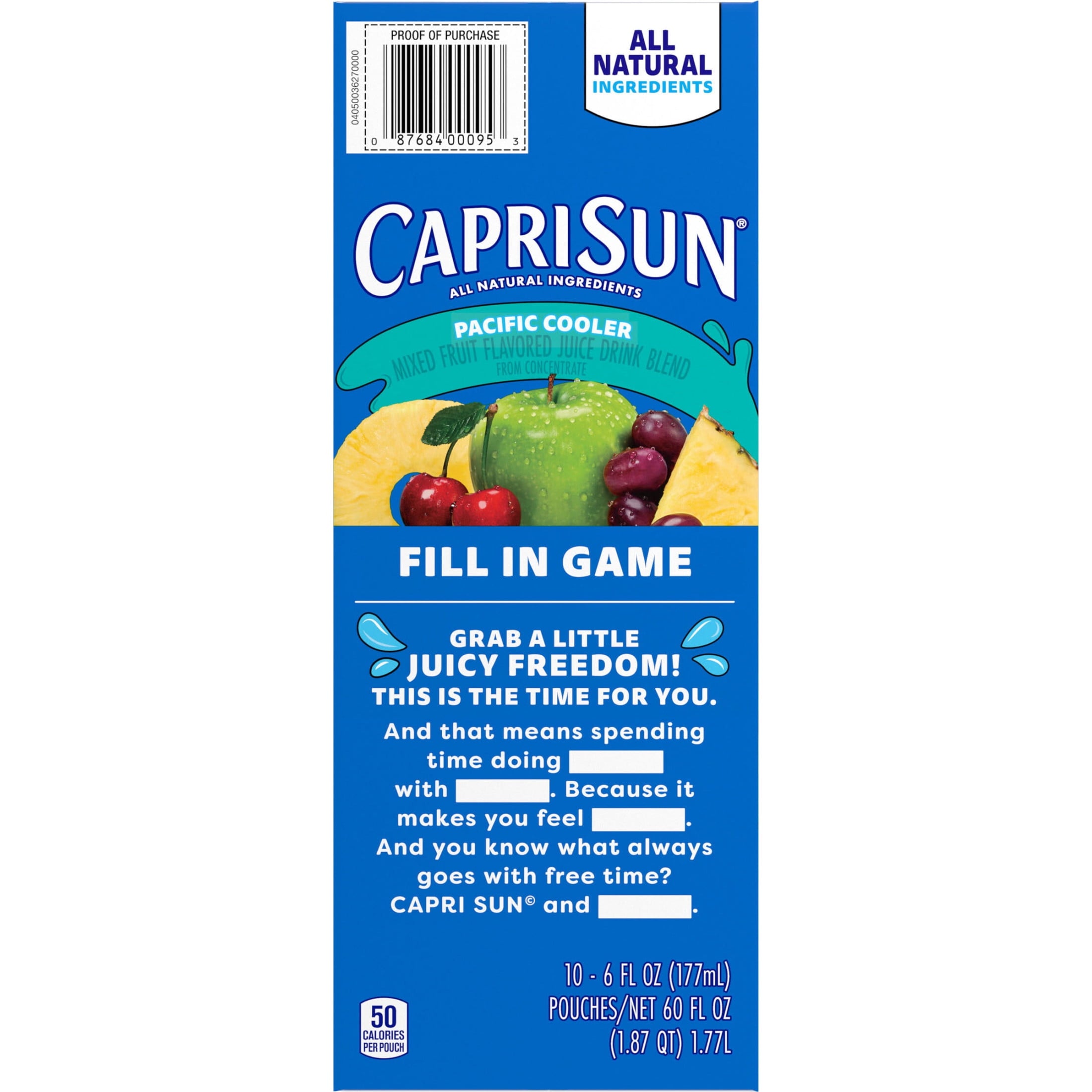 Capri Sun Pacific Cooler Juice Drink Blend 10 Pouches 6 fl oz