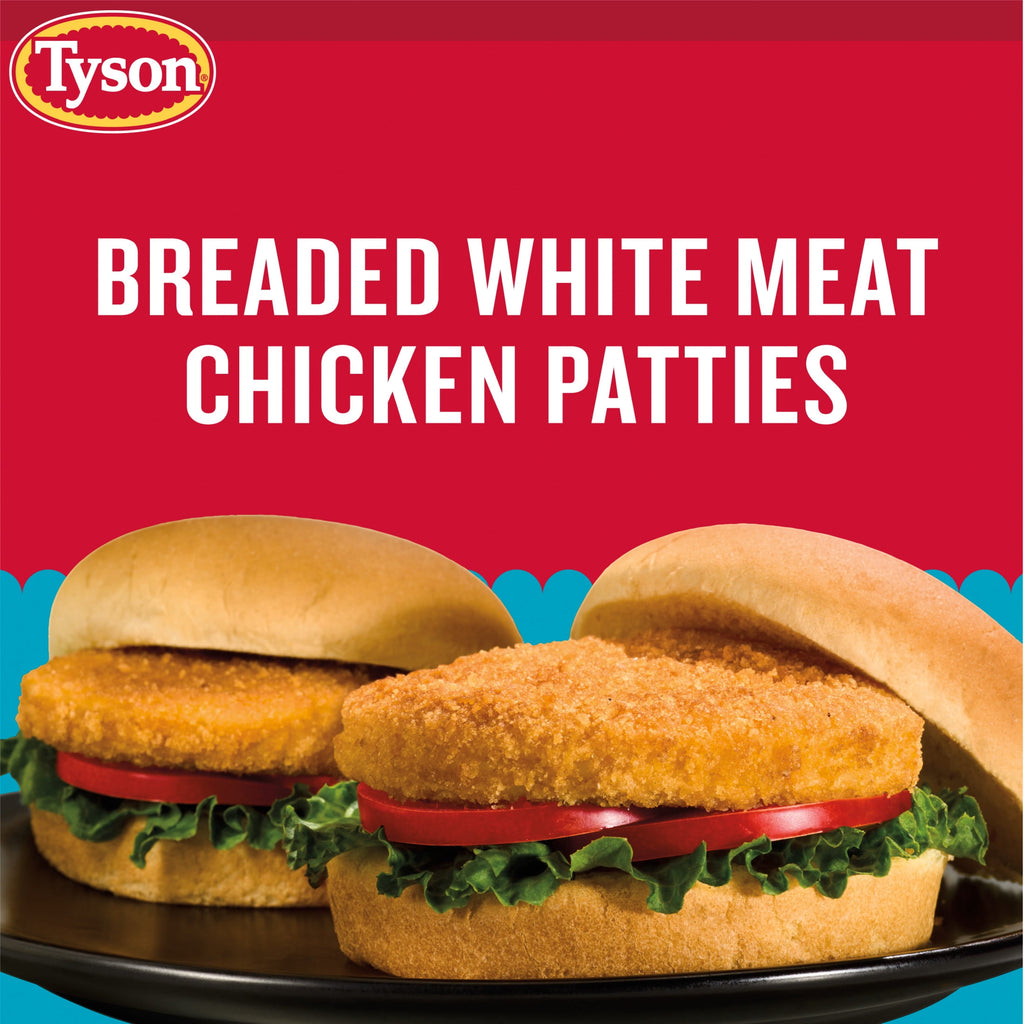 Tyson White Meat Chicken Patties Original Frozen 23 Oz 9 Count