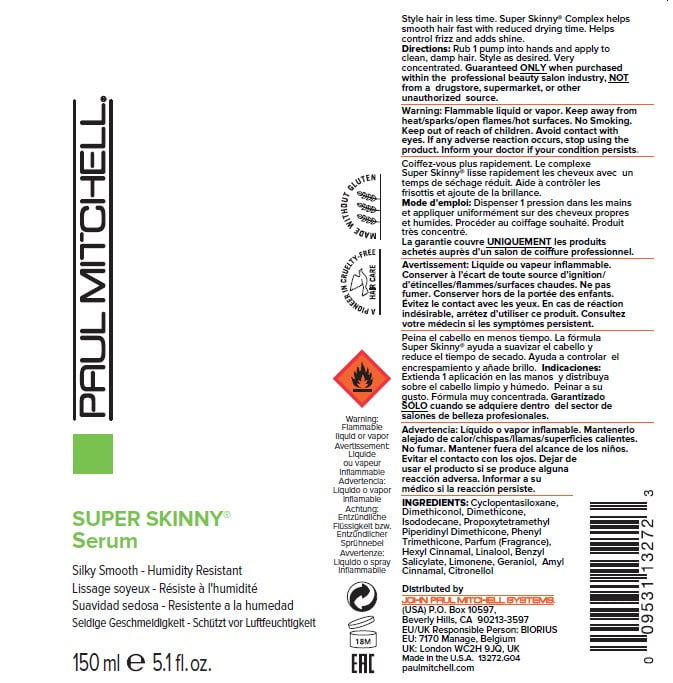 Paul Mitchell Super Skinny Serum Blowout Primer Speeds Drying Time Humidity Resistant for All Hair Types 5.1 fl oz