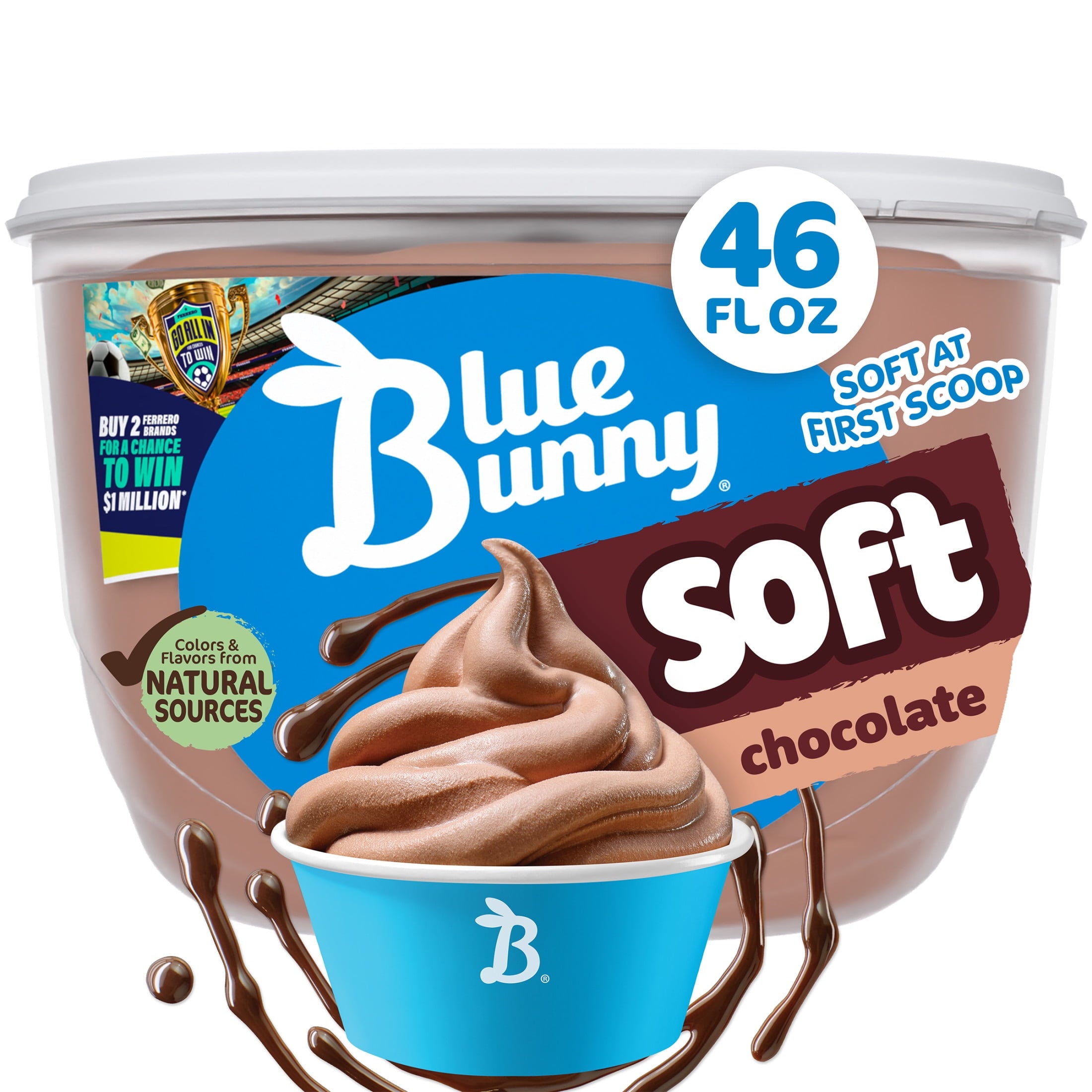 Blue Bunny Soft Chocolate Frozen Dairy Dessert 46 Fl Oz