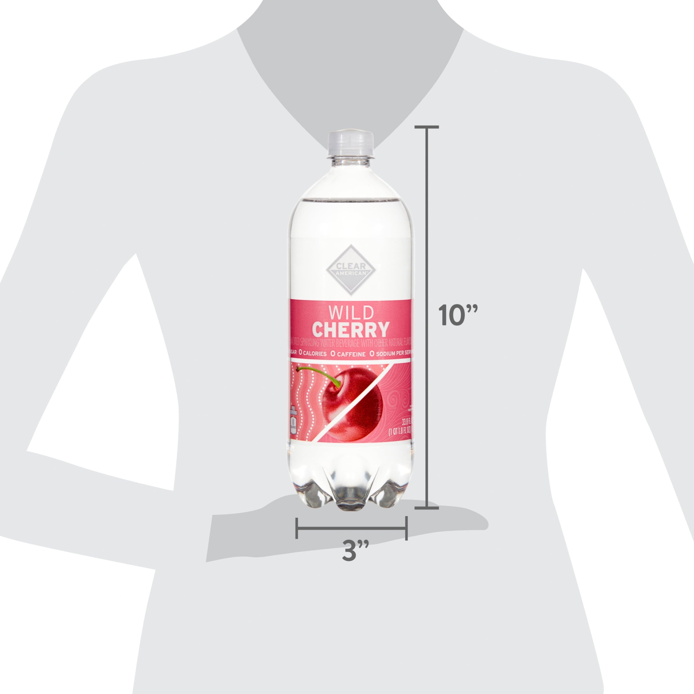 Clear American Wild Cherry Sparkling Water 33.8 fl oz Single Bottle