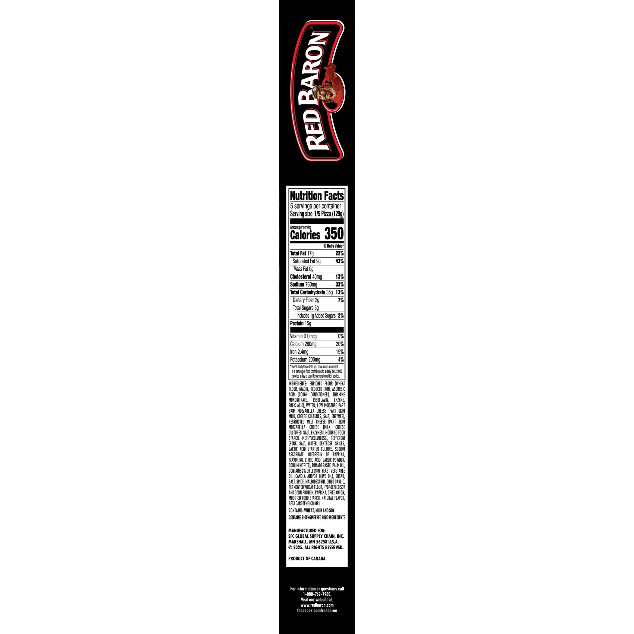 Red Baron Pepperoni Stuffed Crust Frozen Pizza 22.75 Oz