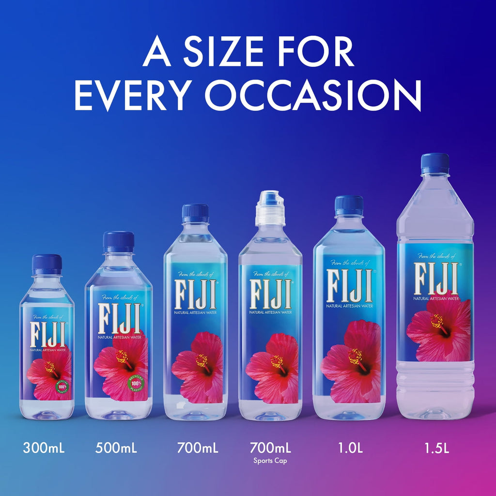 FIJI Natural Artesian Water 16.9 fl oz Plastic Bottles 6 Pack