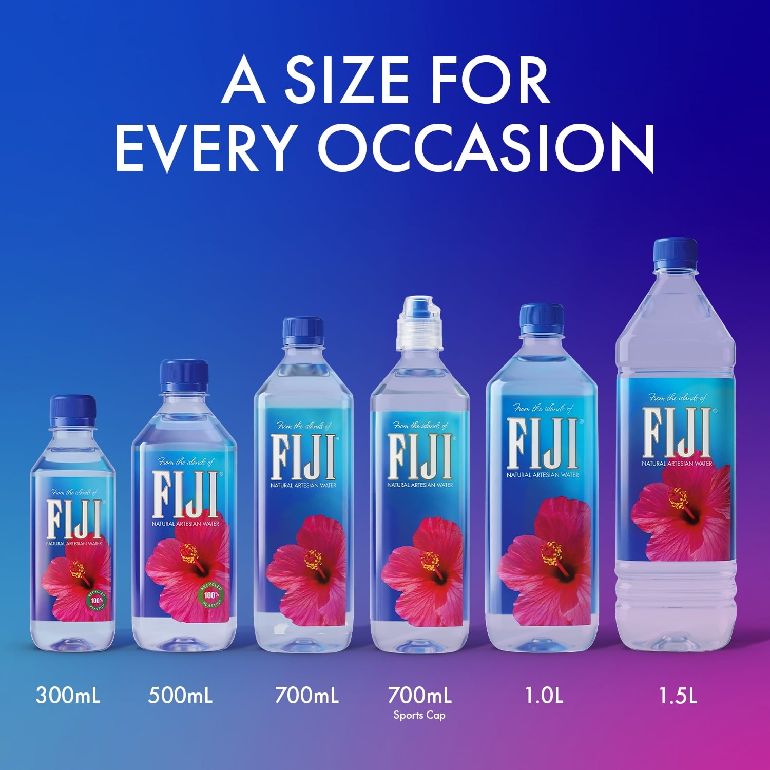 FIJI Natural Artesian Water 16.9 fl oz Plastic Bottles 6 Pack