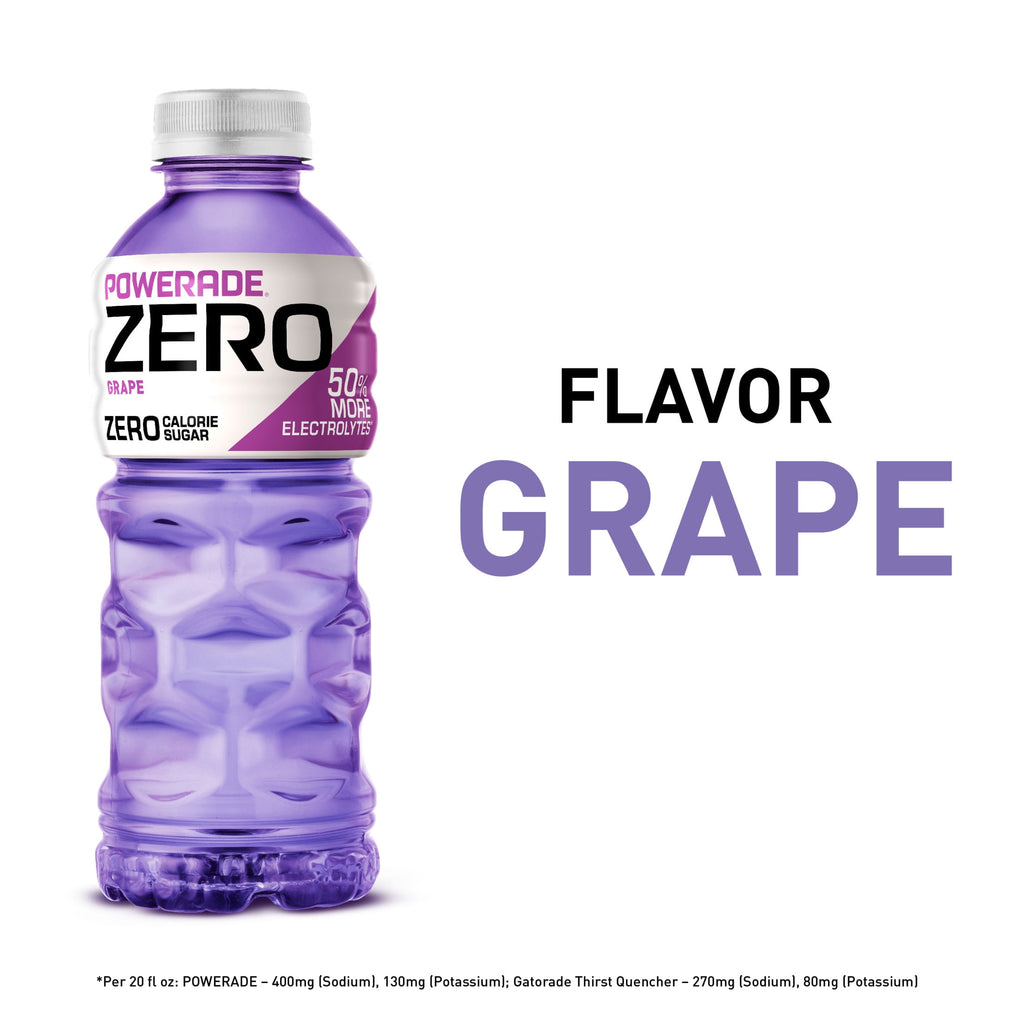 Powerade Zero Sugar Grape Electrolyte Sports Drink 20 fl oz 8 Count