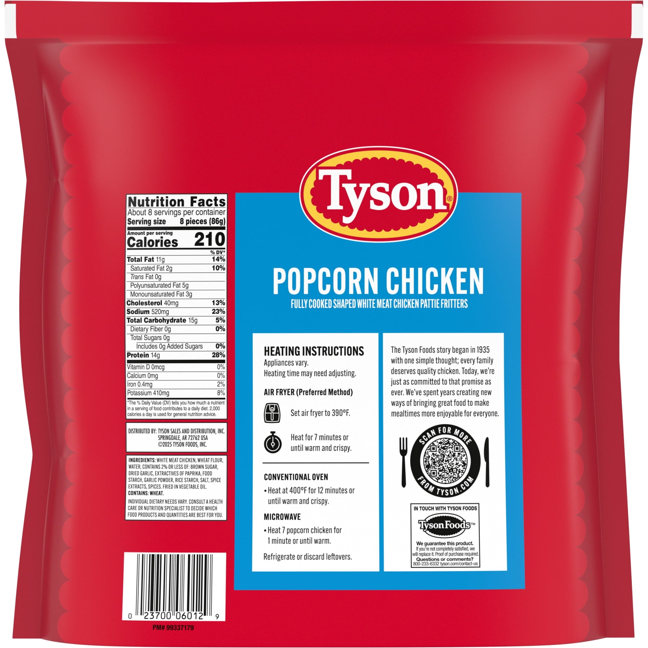 Tyson Popcorn Chicken Frozen 25 Oz
