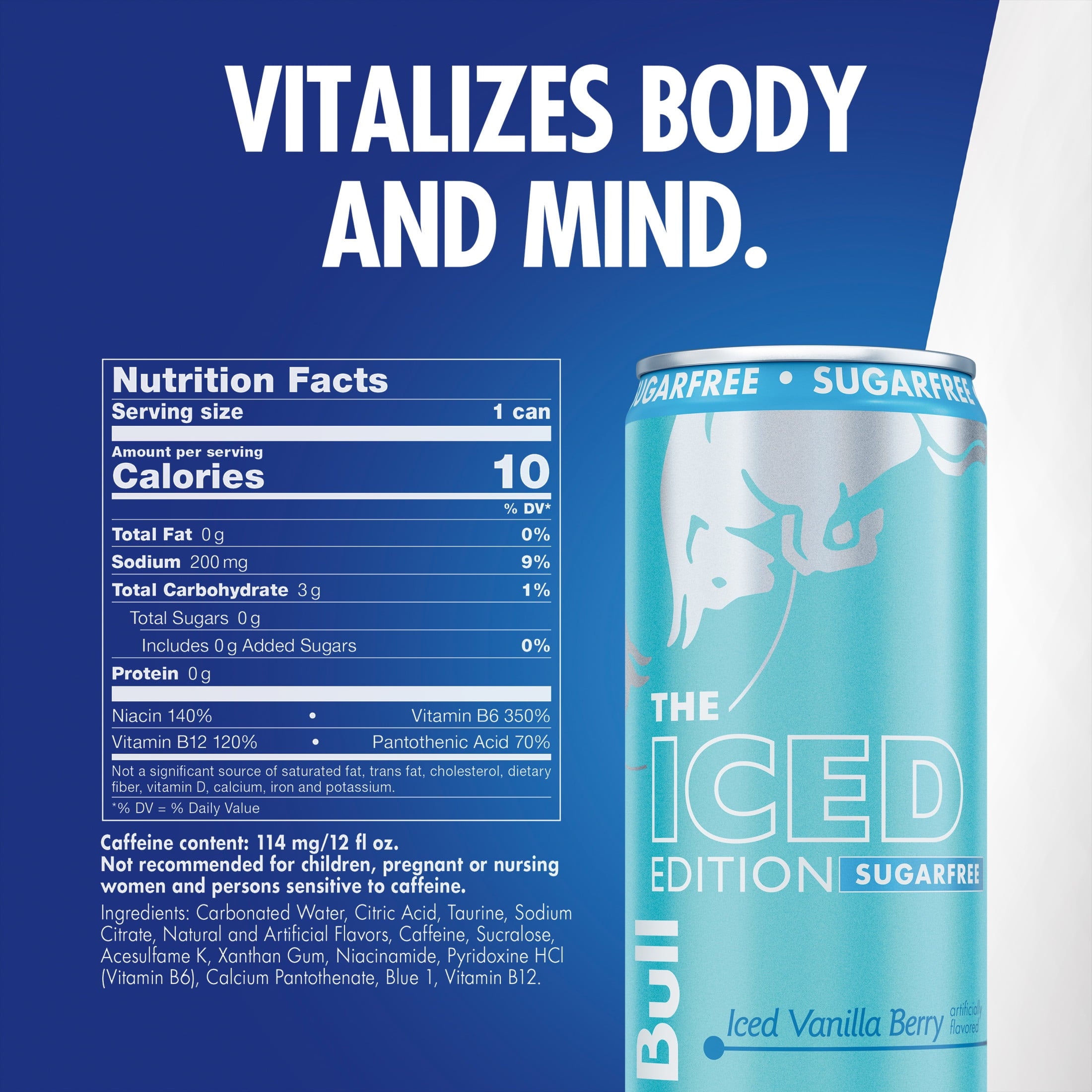 Red Bull Iced Edition Sugarfree Energy Drink 12 fl oz Single Can