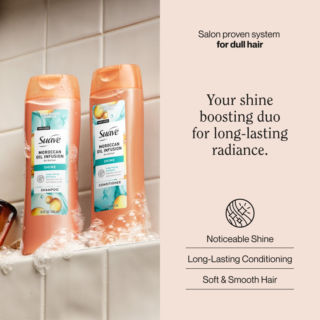 Suave Moroccan Oil Infusion Shampoo & Conditioner Value Pack 15 fl oz ea