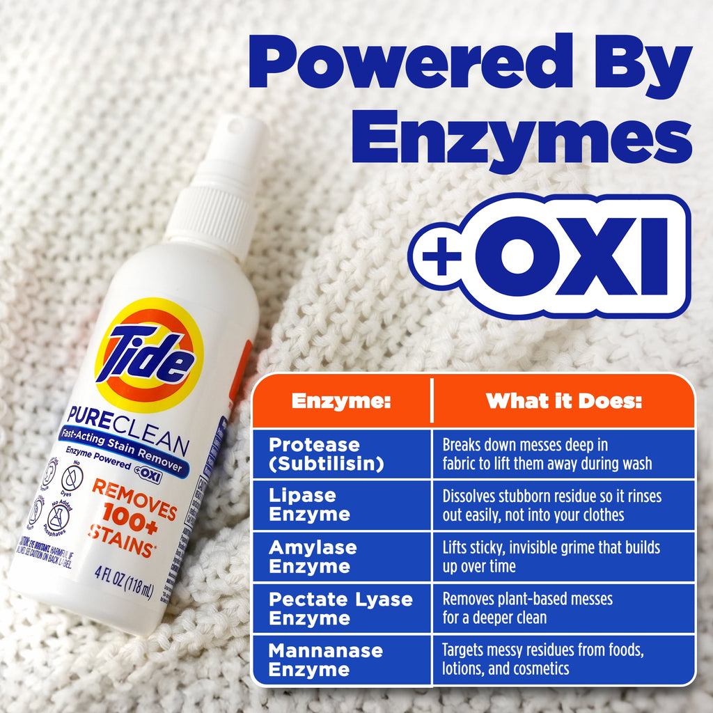 Tide PureClean Enzyme Powered Stain Remover with OXI 4 fl oz