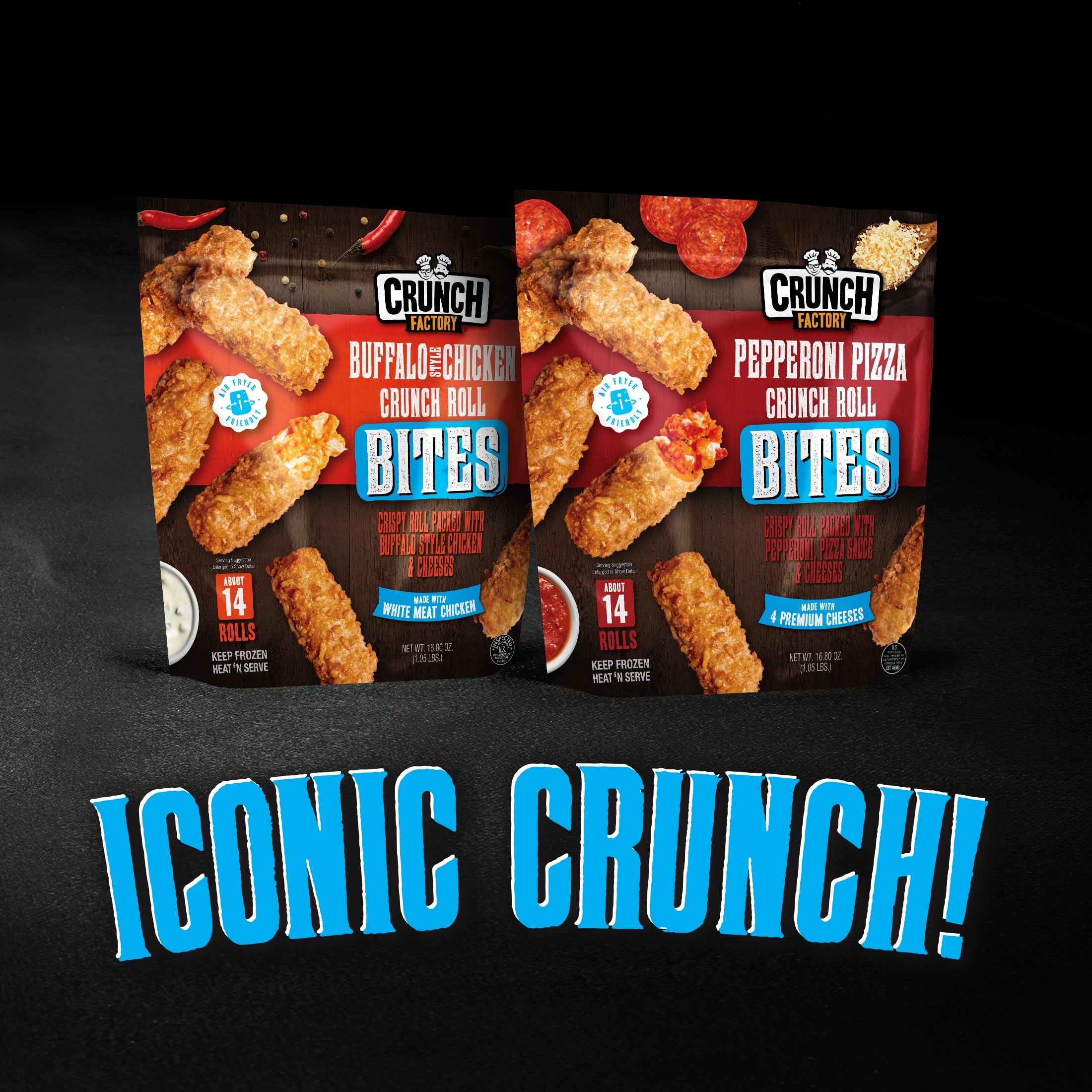 Crunch Factory Buffalo Style Chicken Crunch Roll Bites Frozen 16.8 Oz