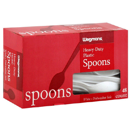 Wegmans White Plastic Spoons Heavy Duty 12 Count