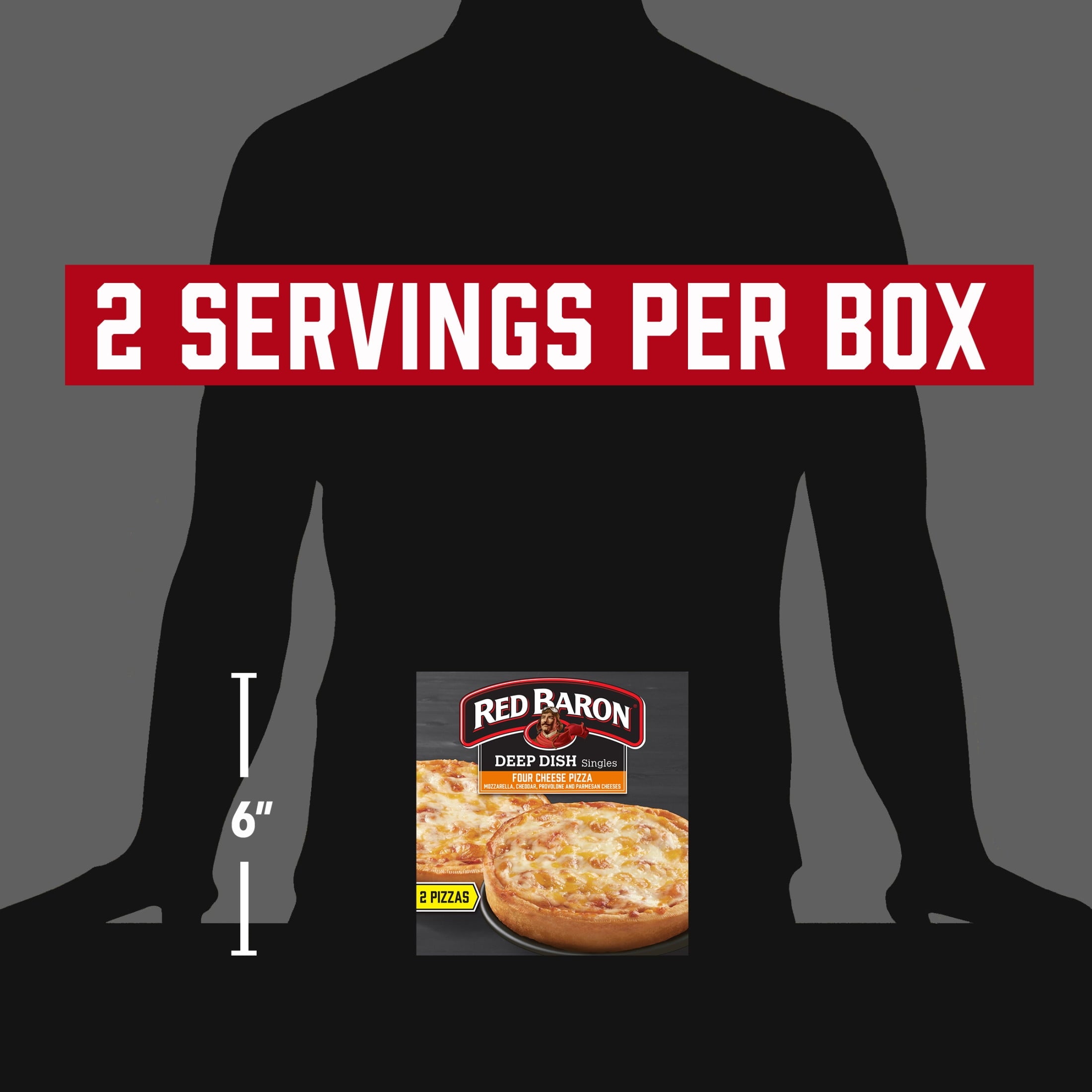 Red Baron Four Cheese Deep Dish Personal Frozen Pizza 11.2 Oz 2 Pack