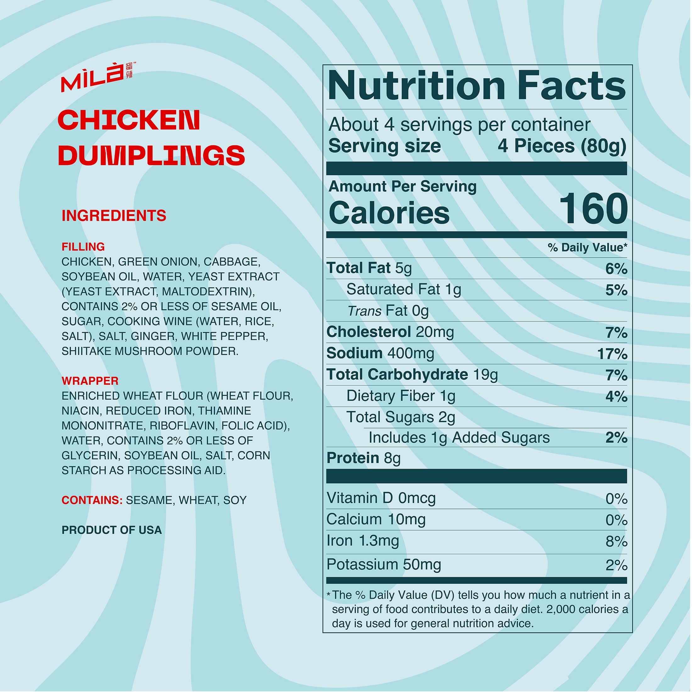 Mila Chicken Potstickers Frozen 9.9 Oz 14 Count