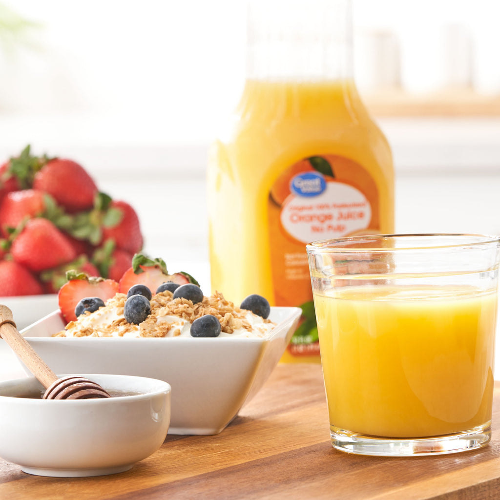 Great Value 100% Pasteurized Orange Juice No Pulp 52 fl oz